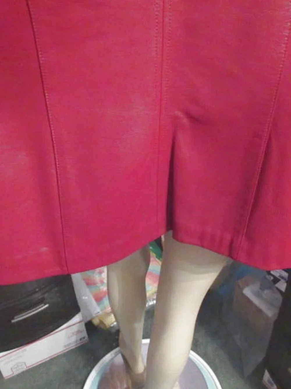 Vtg East 5th Red Nappa Leather Jacket Size 3X Pockets Car Coat Old Money 90s Y2K